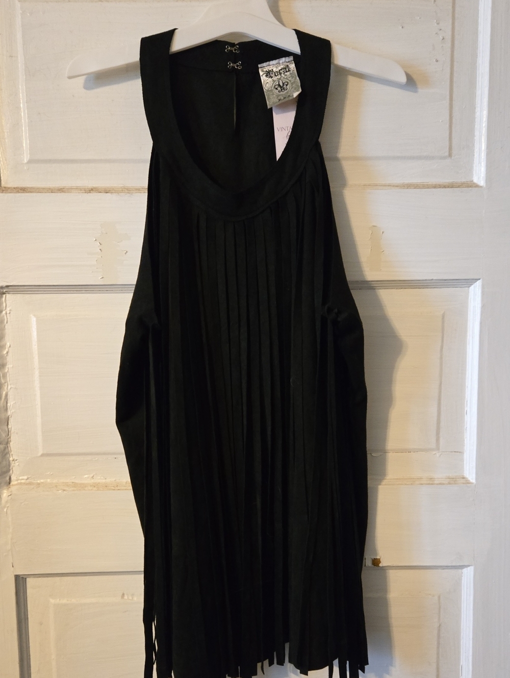 Vocal Black Fringe Tank Top